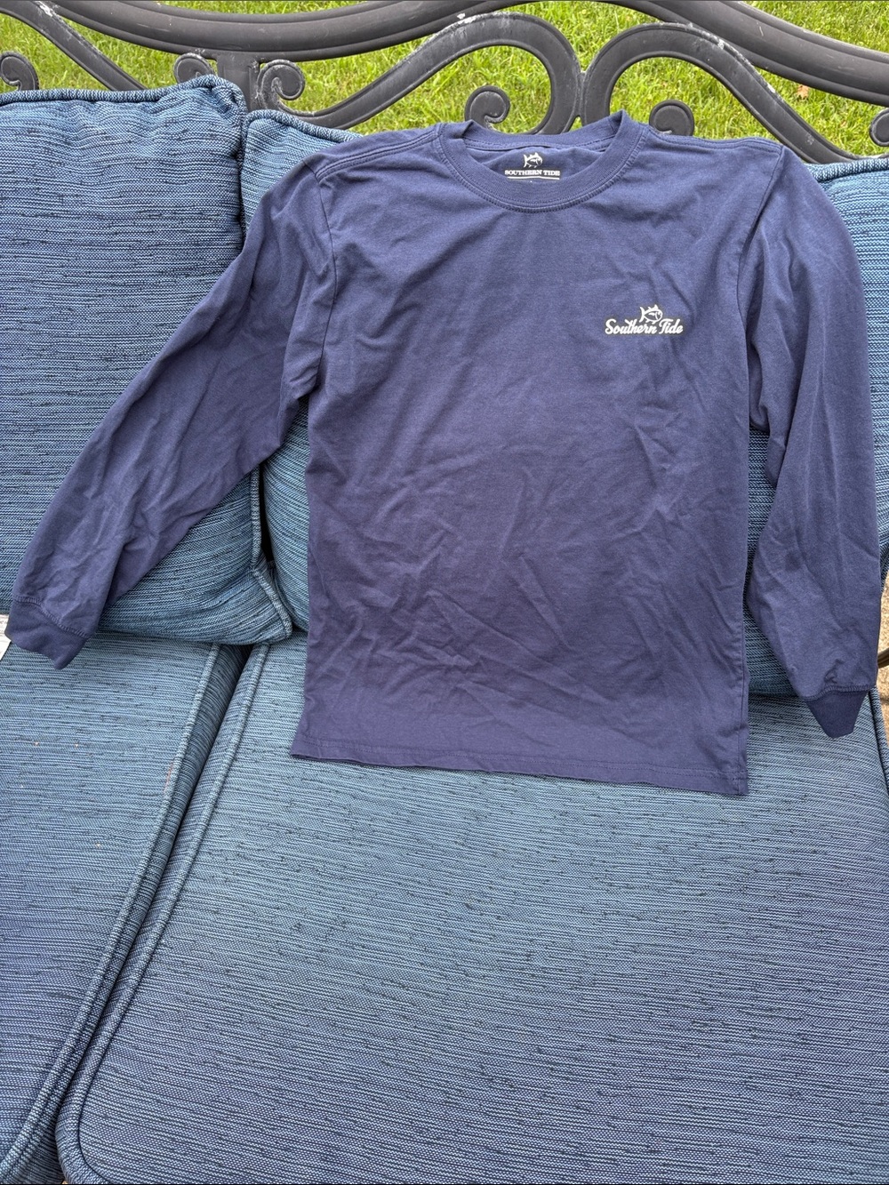 Southern Tide Navy Long Sleeve Logo Tee